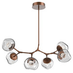 Luna Modern Branch Chandelier - Burnished Bronze / Clear Floret