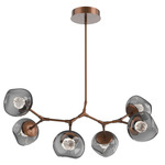 Luna Modern Branch Chandelier - Burnished Bronze / Smoke Floret