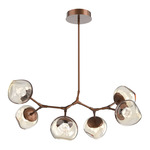 Luna Modern Branch Chandelier - Burnished Bronze / Amber Zircon