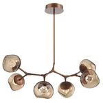 Luna Modern Branch Chandelier - Burnished Bronze / Bronze Zircon