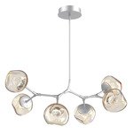 Luna Modern Branch Chandelier - Classic Silver / Amber Floret