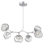 Luna Modern Branch Chandelier - Classic Silver / Clear Floret