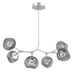 Luna Modern Branch Chandelier - Classic Silver / Smoke Floret