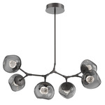 Luna Modern Branch Chandelier - Graphite / Smoke Floret