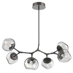 Luna Modern Branch Chandelier - Graphite / Clear Geo