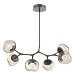 Luna Modern Branch Chandelier - Graphite / Amber Zircon