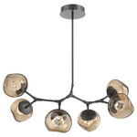 Luna Modern Branch Chandelier - Graphite / Bronze Zircon