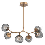 Luna Modern Branch Chandelier - Novel Brass / Smoke Floret