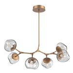 Luna Modern Branch Chandelier - Novel Brass / Clear Geo