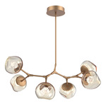 Luna Modern Branch Chandelier - Novel Brass / Amber Zircon