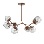 Luna Modern Branch Chandelier - Burnished Bronze / Clear Floret