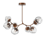 Luna Modern Branch Chandelier - Burnished Bronze / Clear Geo