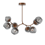 Luna Modern Branch Chandelier - Burnished Bronze / Smoke Zircon