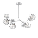 Luna Modern Branch Chandelier - Classic Silver / Clear Floret