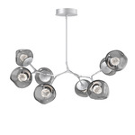 Luna Modern Branch Chandelier - Classic Silver / Smoke Floret