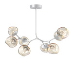 Luna Modern Branch Chandelier - Classic Silver / Amber Geo