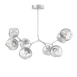 Luna Modern Branch Chandelier - Classic Silver / Clear Geo