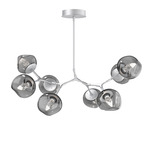 Luna Modern Branch Chandelier - Classic Silver / Smoke Geo