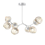 Luna Modern Branch Chandelier - Classic Silver / Amber Zircon