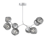 Luna Modern Branch Chandelier - Classic Silver / Smoke Zircon