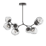 Luna Modern Branch Chandelier - Graphite / Clear Floret