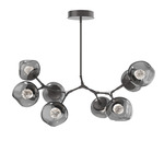 Luna Modern Branch Chandelier - Graphite / Smoke Floret