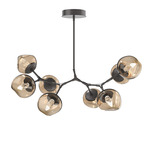 Luna Modern Branch Chandelier - Graphite / Bronze Geo