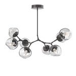 Luna Modern Branch Chandelier - Graphite / Clear Geo