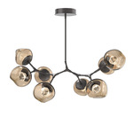 Luna Modern Branch Chandelier - Graphite / Bronze Zircon