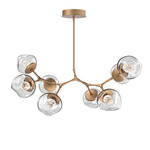 Luna Modern Branch Chandelier - Novel Brass / Clear Floret