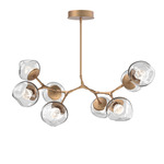 Luna Modern Branch Chandelier - Novel Brass / Clear Zircon