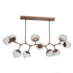 Luna Modern Branch Chandelier - Burnished Bronze / Clear Floret