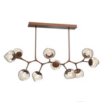 Luna Modern Branch Chandelier - Burnished Bronze / Amber Zircon