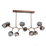 Luna Modern Branch Chandelier - Burnished Bronze / Smoke Zircon