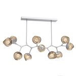 Luna Modern Branch Chandelier - Classic Silver / Bronze Floret