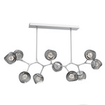 Luna Modern Branch Chandelier - Classic Silver / Smoke Floret