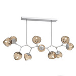 Luna Modern Branch Chandelier - Classic Silver / Bronze Geo