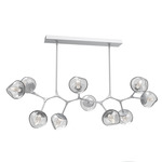 Luna Modern Branch Chandelier - Classic Silver / Clear Geo