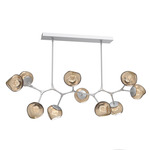 Luna Modern Branch Chandelier - Classic Silver / Bronze Zircon