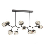 Luna Modern Branch Chandelier - Graphite / Amber Floret