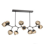 Luna Modern Branch Chandelier - Graphite / Bronze Floret