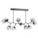 Luna Modern Branch Chandelier - Graphite / Clear Floret