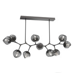 Luna Modern Branch Chandelier - Graphite / Smoke Geo