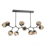 Luna Modern Branch Chandelier - Graphite / Bronze Zircon