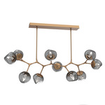 Luna Modern Branch Chandelier - Novel Brass / Smoke Geo