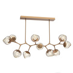 Luna Modern Branch Chandelier - Novel Brass / Amber Zircon