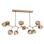 Luna Modern Branch Chandelier - Novel Brass / Bronze Zircon