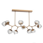 Luna Modern Branch Chandelier - Novel Brass / Clear Zircon