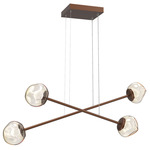 Luna  Moda Linear Chandelier - Burnished Bronze / Amber Zircon