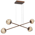 Luna  Moda Linear Chandelier - Burnished Bronze / Bronze Zircon